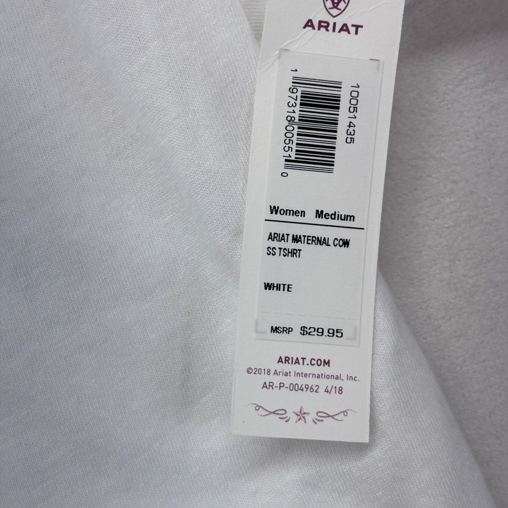 Ariat Womens Boyfriend Fit Short Sleeve Graphic‎ Tee  Medium New Cow Print - Picture 6 of 10